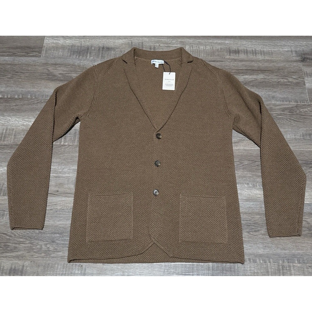 NEW Peter Millar Men's Medium Wool Anderson Three-Button Cardigan Blazer Sweater